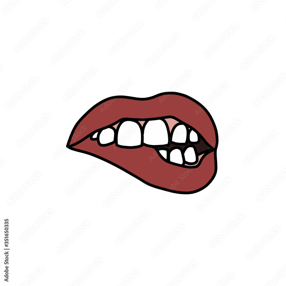 Naklejka premium mouth doodle icon, vector illustration