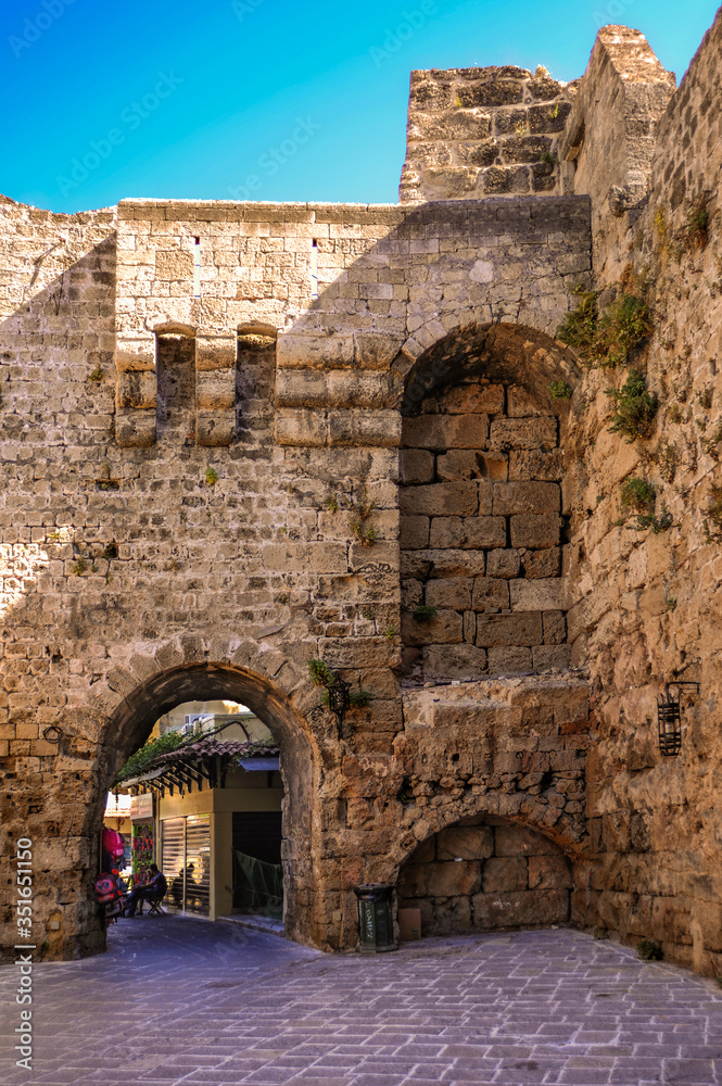 Inside medieval Rhodes was a fortress wall that separated the quarters of the aristocracy from the homes of merchants and artisans.   