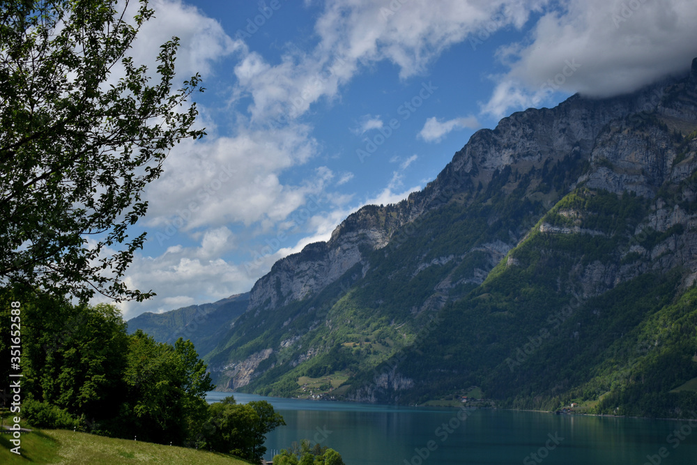 idyllische Panoramalandschaft in der Schweiz im Mai 2020