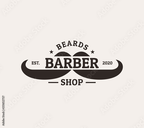 vintage style barber shop logo template