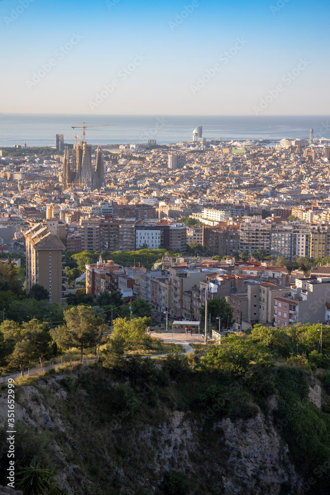 The city of Barcelona in the mediterranean coast 