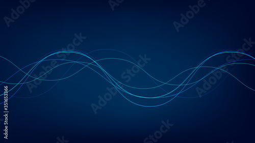 Flowing particle waves,sound wave concept,design for music studio and science,Vector Illustration.