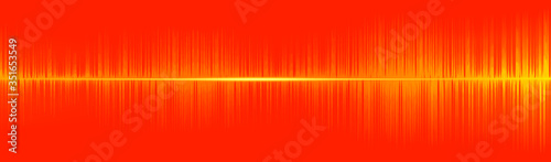 Panorama Digital Sound Wave on Orange Background,Technology Wave concept,design for music studio and science,Vector Illustration.