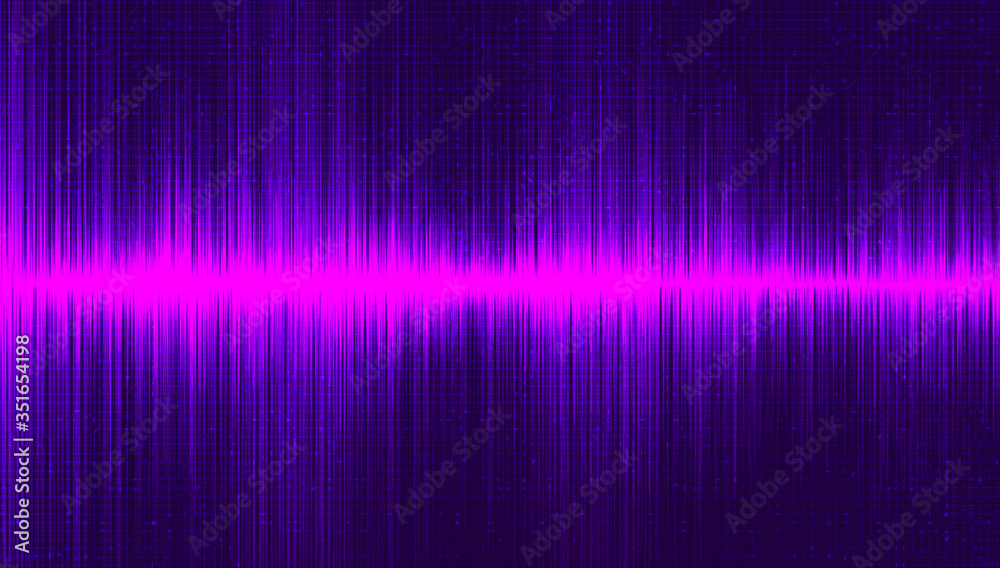 Modern Digital Sound Wave with on Ultra Violet Background,technology and earthquake wave concept,design for music industry,Vector,Illustration. Modern Digital Sound Wave with on Ultra Violet Background,technology and earthquake wave concept,design for music industry,Vector,Illustration.