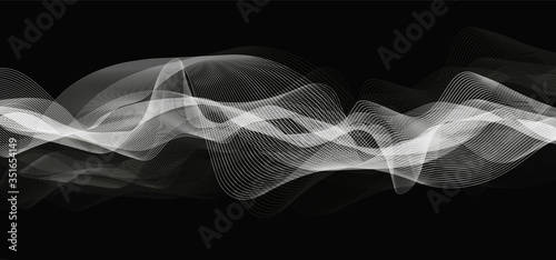 White Earthquake Wave on Black background,audio wave diagram concept,design for education and science,Vector Illustration.