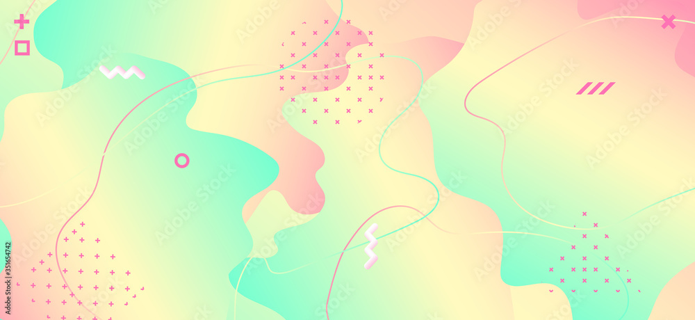 Pastel Colorful Poster. Green Geometric Shapes. Pastel Colorful Poster. Green Geometric Shapes.