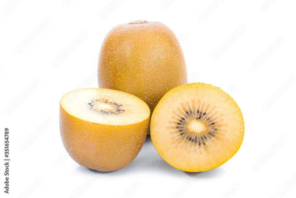 Golden kiwi fruit on a white background Golden kiwi fruit on a white background