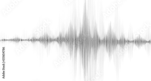 Black and White Earthquake Wave on White paper background,Sound wave diagram concept,design for education and science,Vector Illustration.