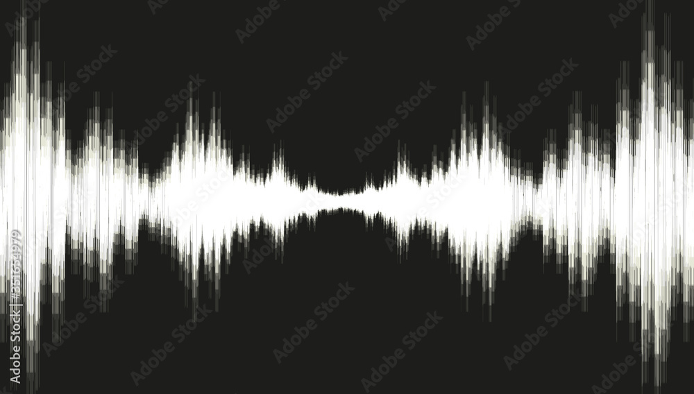 White Earthquake Wave on Black background,audio wave diagram concept,design for education and science,Vector Illustration.