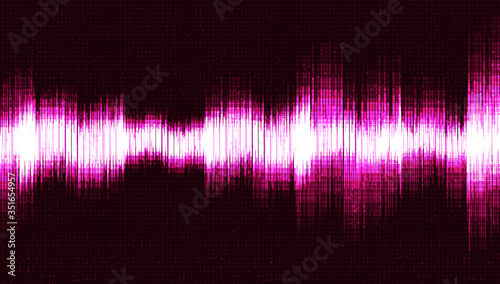 Futuristic Digital Sound Wave on pink Background,technology and earthquake wave diagram concept,design for music studio and science,Vector Illustration.