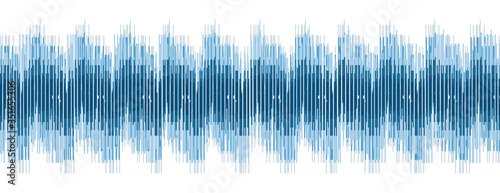 Abstract Blue Digital Sound Wave with technology background vector.
