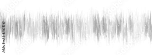 Gray Sound Wave on White paper background,earthquake wave diagram concept,design for education and science,Vector Illustration.