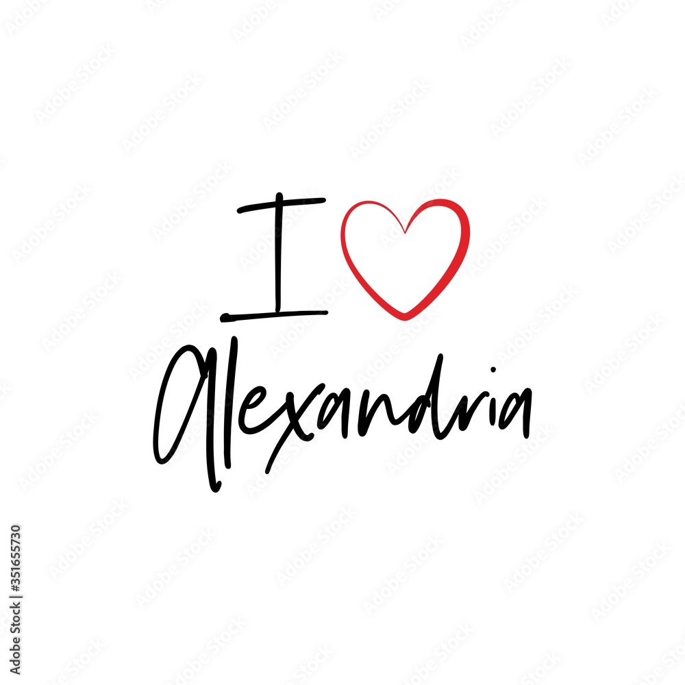 I love Alexandria calligraphy vector design I love Alexandria calligraphy vector design