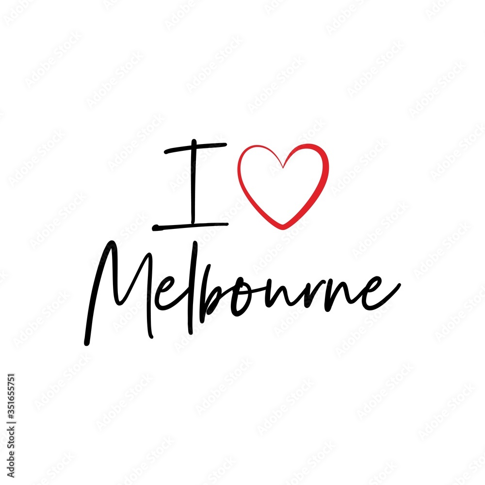 I love Melbourne calligraphy vector design