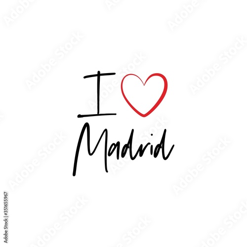 I love Madrid calligraphy vector design