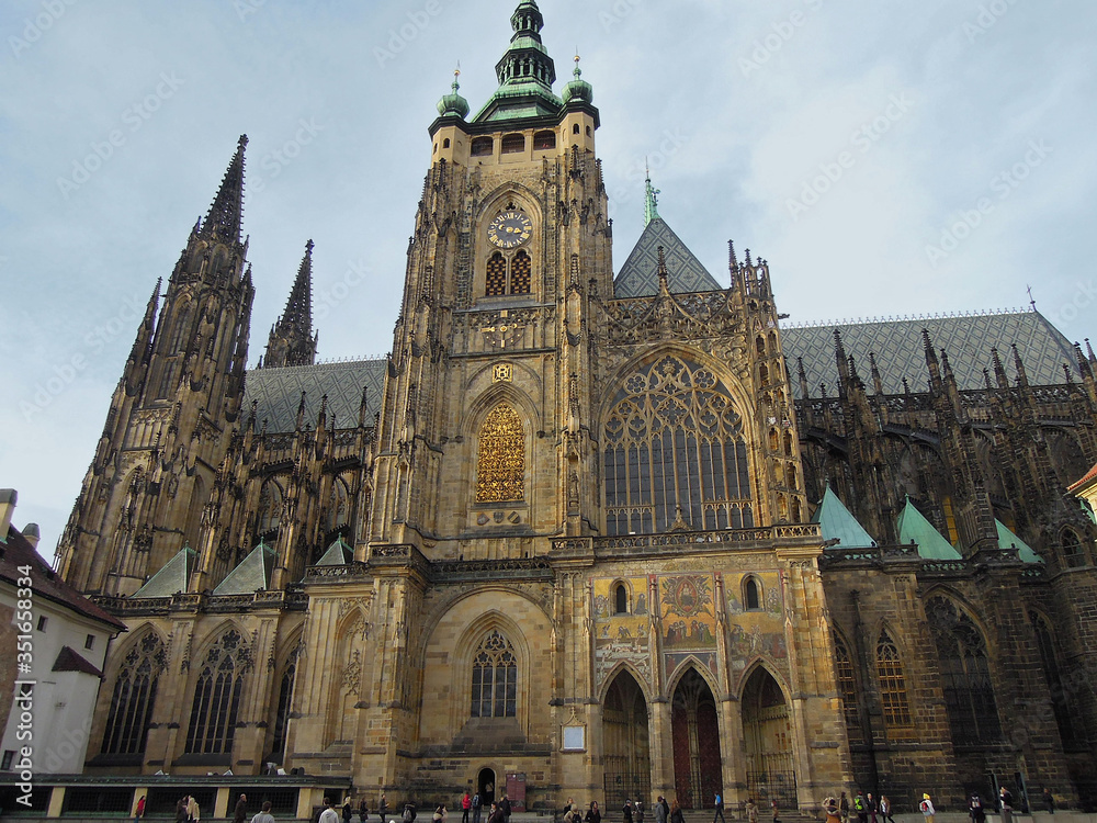 Metropolitan Cathedral of Saint Vitus, most largest and important church in Czech Republic, located in Prague. Church built in Gothic style is one of most popular places among tourists around world