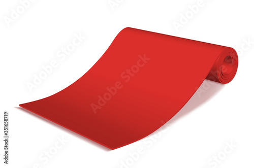 Red yoga mat. Fitness equipment
