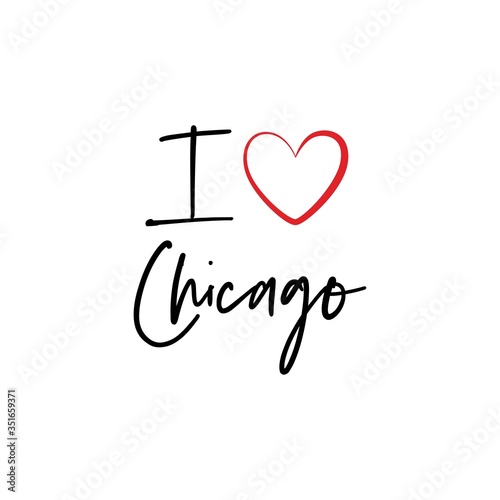 I love Chicago calligraphy vector design