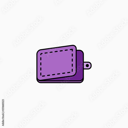 Wallet flat icon vector illustration isolated on white background.