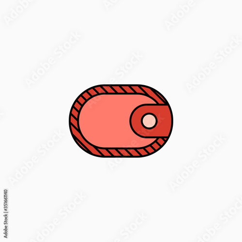 Wallet flat icon vector illustration isolated on white background.