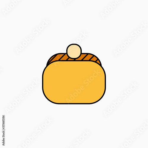 Wallet flat icon vector illustration isolated on white background.