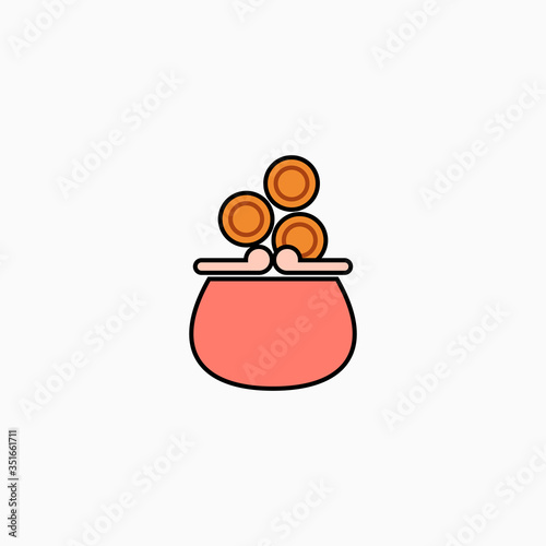 Wallet flat icon vector illustration isolated on white background.