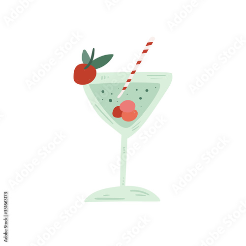 Set of hand drawn alcoholic drinks, cocktails. Summer holiday and beach party concept. Isolated vector icons. Scandinavian nordic design for bar or interior or cover or textile or background.