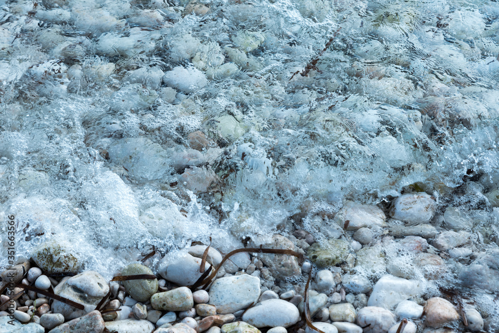 Fototapeta premium shore with stones close up view