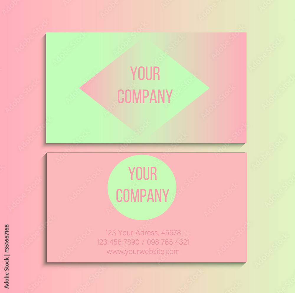
beautiful business cards with a design of geometric shapes