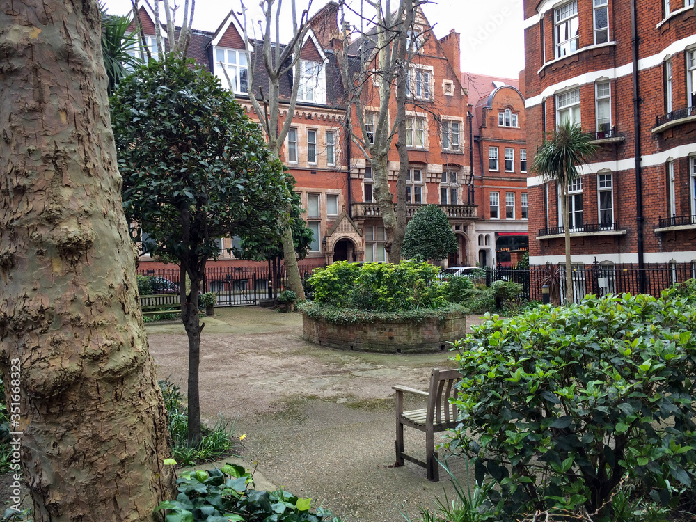 A little garden off Gilbert Street in Mayfair, London