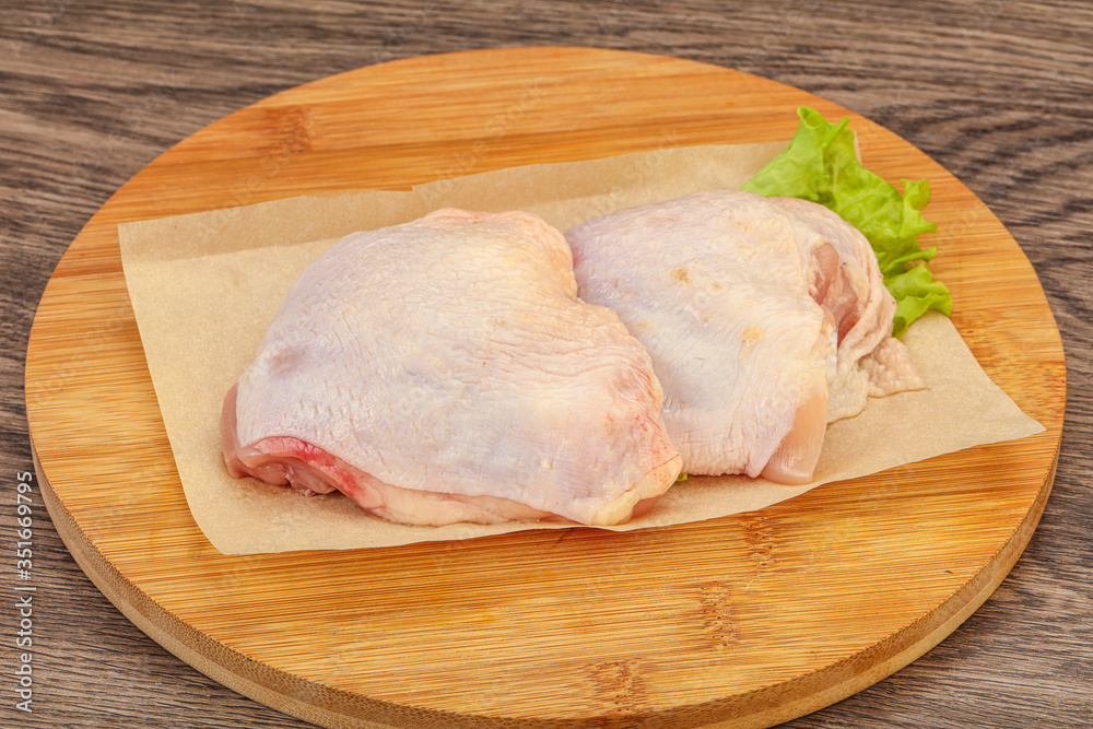 Raw chicken hip for cooking