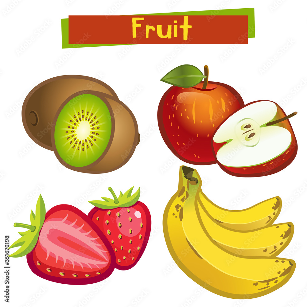 Naklejka premium Frutas Ilustración