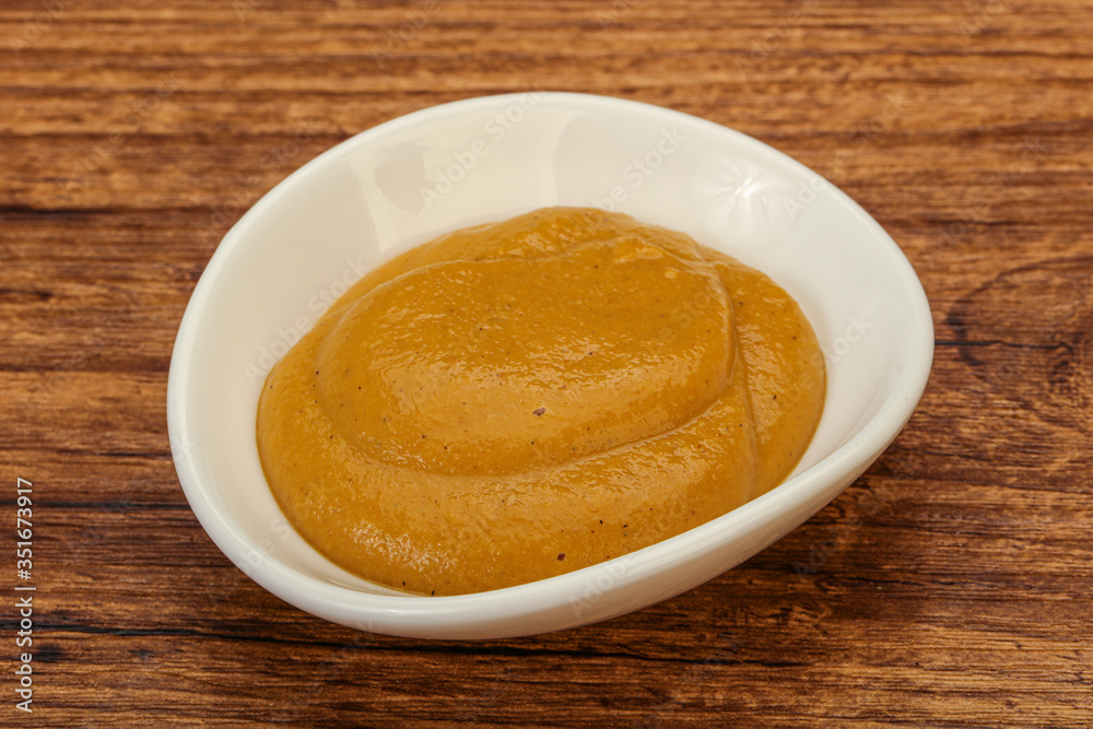 Mustard sauce in the bowl Mustard sauce in the bowl