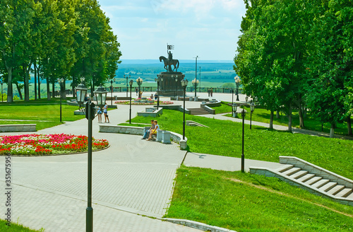 The monument to Prince Vladimir the Red Sun in Pushkin Park, Vladimir, Russia photo