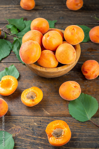 ripe apricots harvest