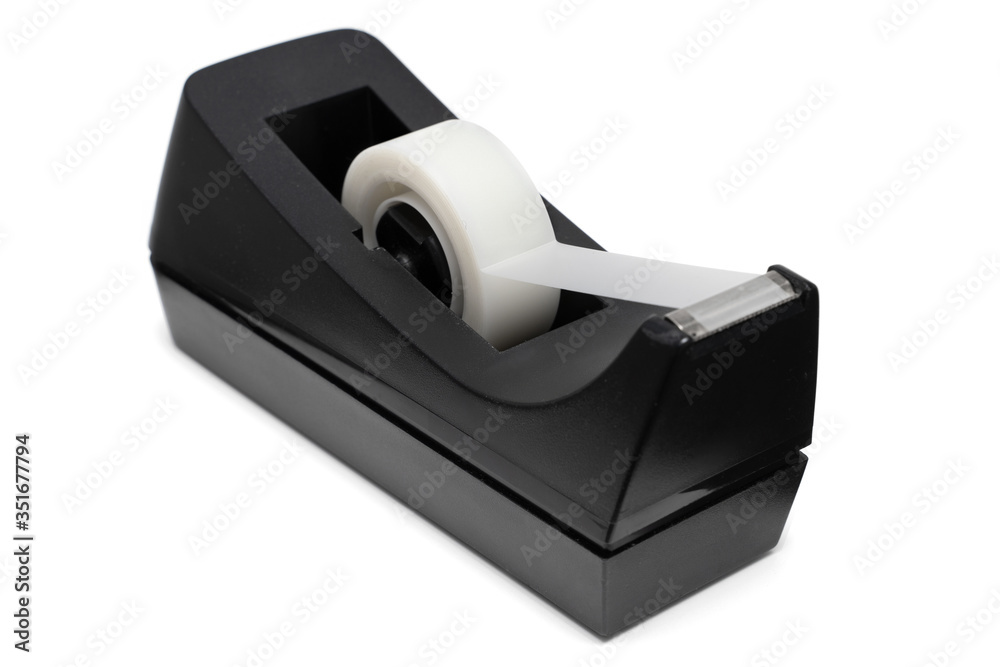 Desktop Tape Dispenser Isolated on White background At An Angle Desktop Tape Dispenser Isolated on White background At An Angle