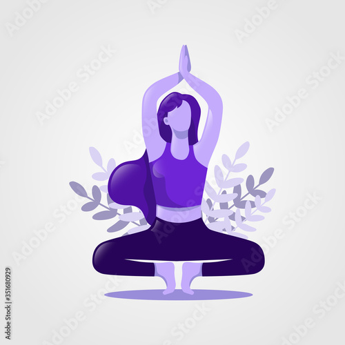 A woman with yoga pose