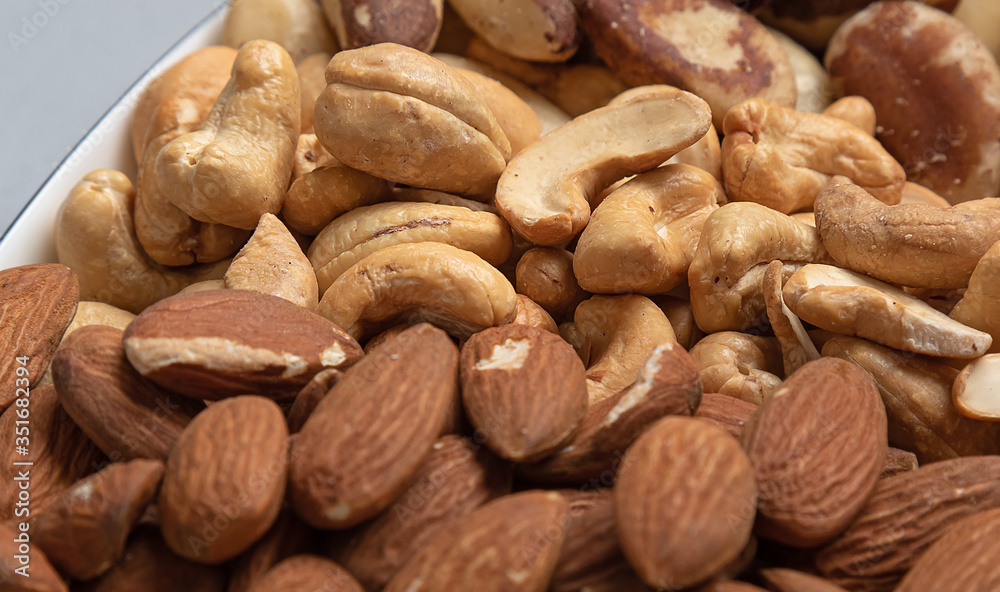 almond and cashew top view. Healthy food for immunity and beauty almond and cashew top view. Healthy food for immunity and beauty