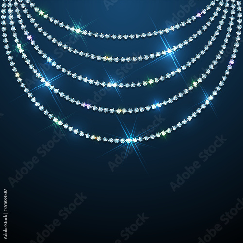 Diamond sparkling beads jewellery background - eps10