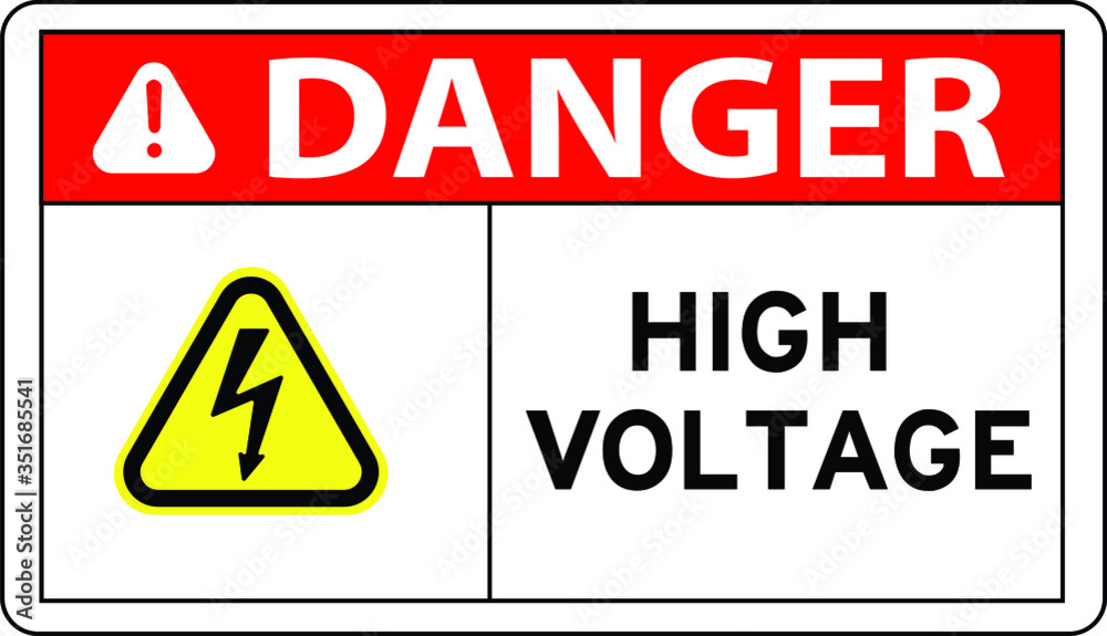High voltage warning sign danger