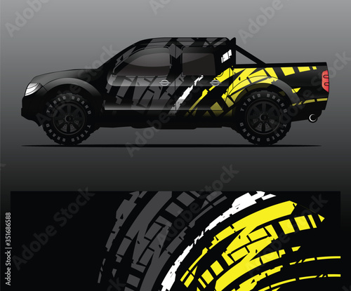 Truck decal graphic wrap vector, abstract background