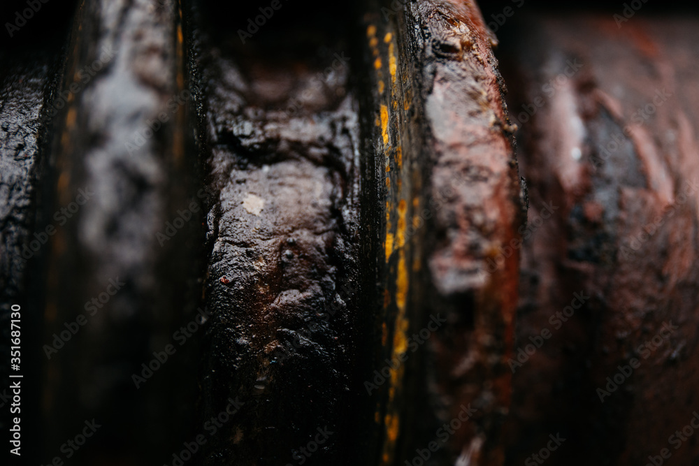 Rusty gears of a rotary mechanism in fuel oil, shot close. Dirty old gears
Rusty gears of a rotary mechanism in fuel oil, shot close. Dirty old gears