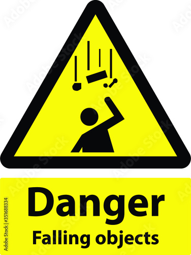 danger falling objects warning sign