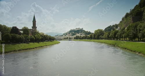 Salzburg old town from the Salzach river