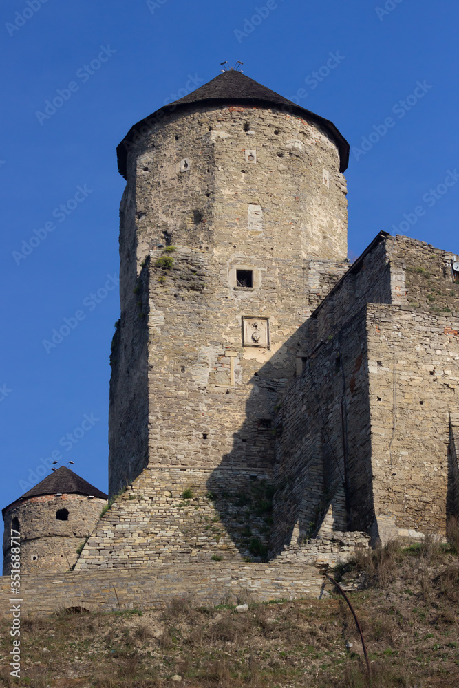 Obraz premium old castle close up. Corner Tower