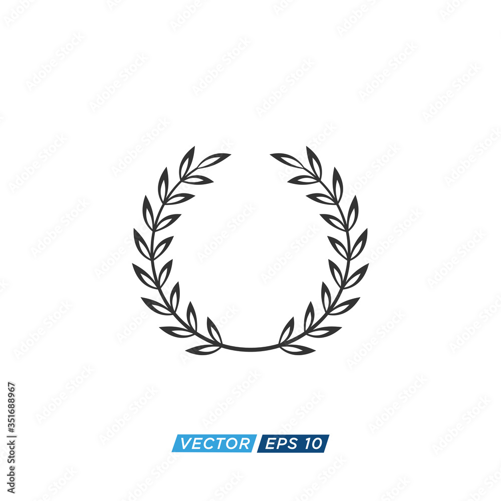 Laurel Wreath Icon Design Vector