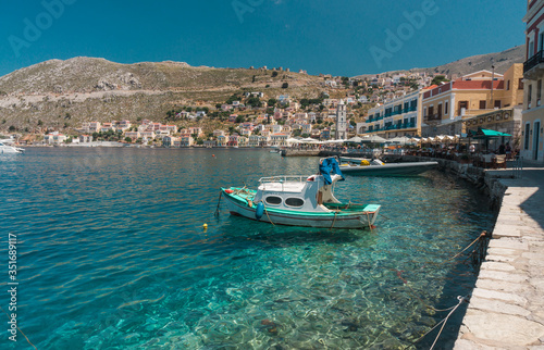 Crystal clear waters of the island of Symi, Greece