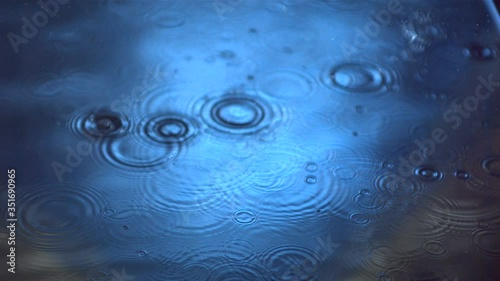Rain on water photo