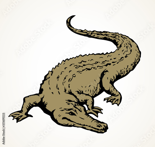 Crocodile. Vector drawing animal icon © Marina