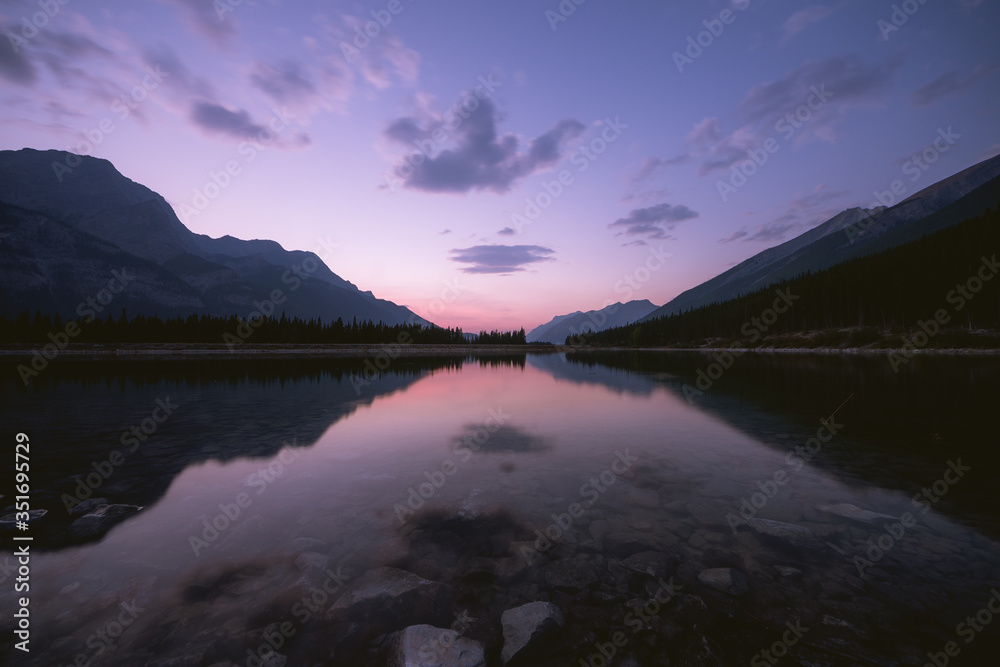 sunset over the lake